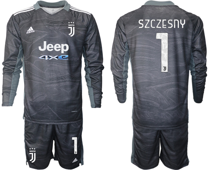 Men 2021-2022 Club Juventus black Goalkeeper Long Sleeve #1 Adidas Soccer Jersey